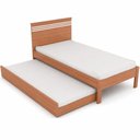Ver imagem 1 de Cama de Solteiro com Auxiliar Rafaela MDP-BP Amêndoa e Branco Tecnomobili