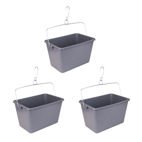 Kit 3 Caçamba de Pintura 10 Litros Preta Reforçada Profissional