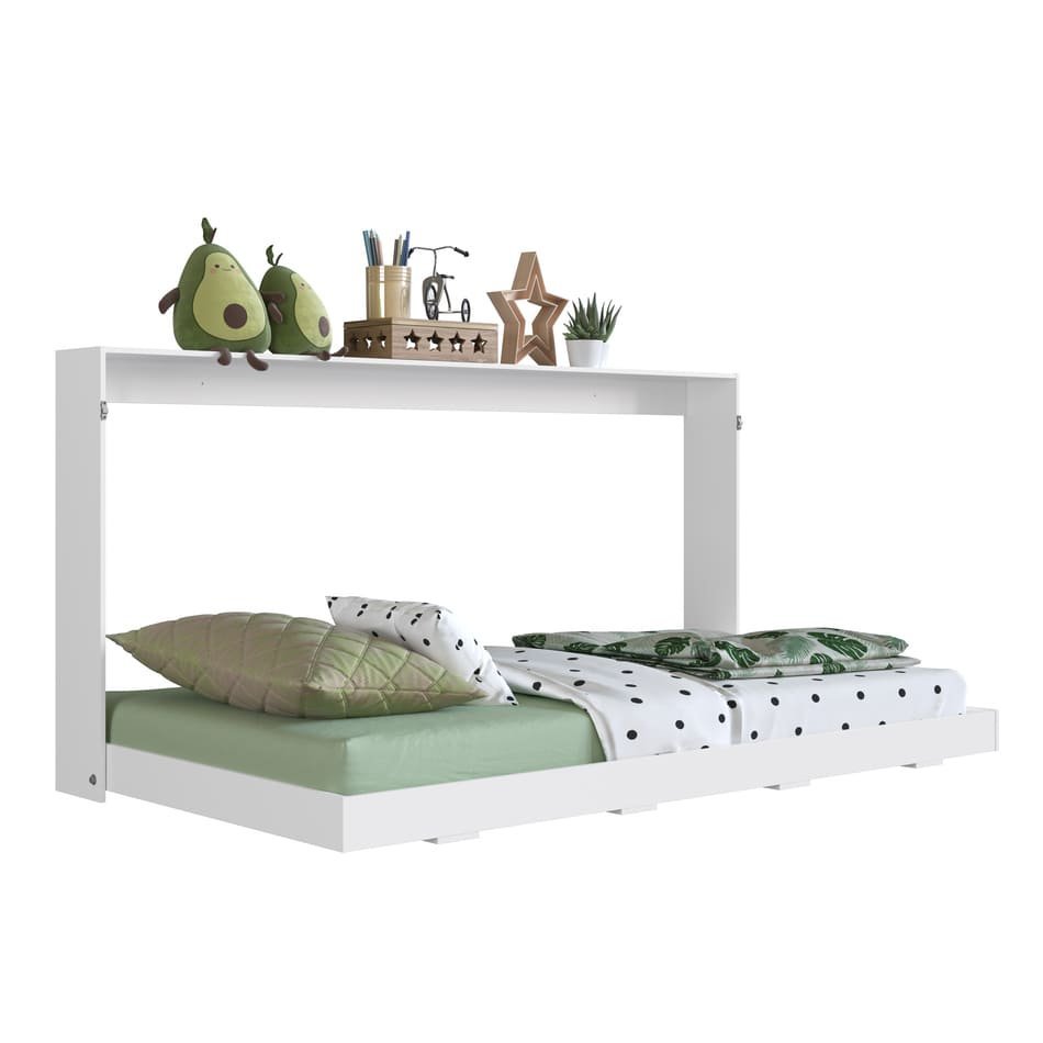 Cama Articulável Solteiro Phoenix Horizontal para Parede Branco Cs090 Art In Móveis - 3