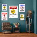 Ver imagem 2 de Kit Composição 5 Quadros Placas Evangélicas:madeira Branca