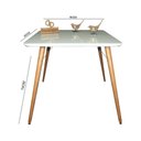 Ver imagem 2 de Mesa Jantar Pés Palitos Tampo Quadrado Vidro Laqueado 90cm Off White