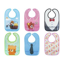 Kit Babador Impermeável Bebê com Bolso Ajustável 3 Unidades - 1