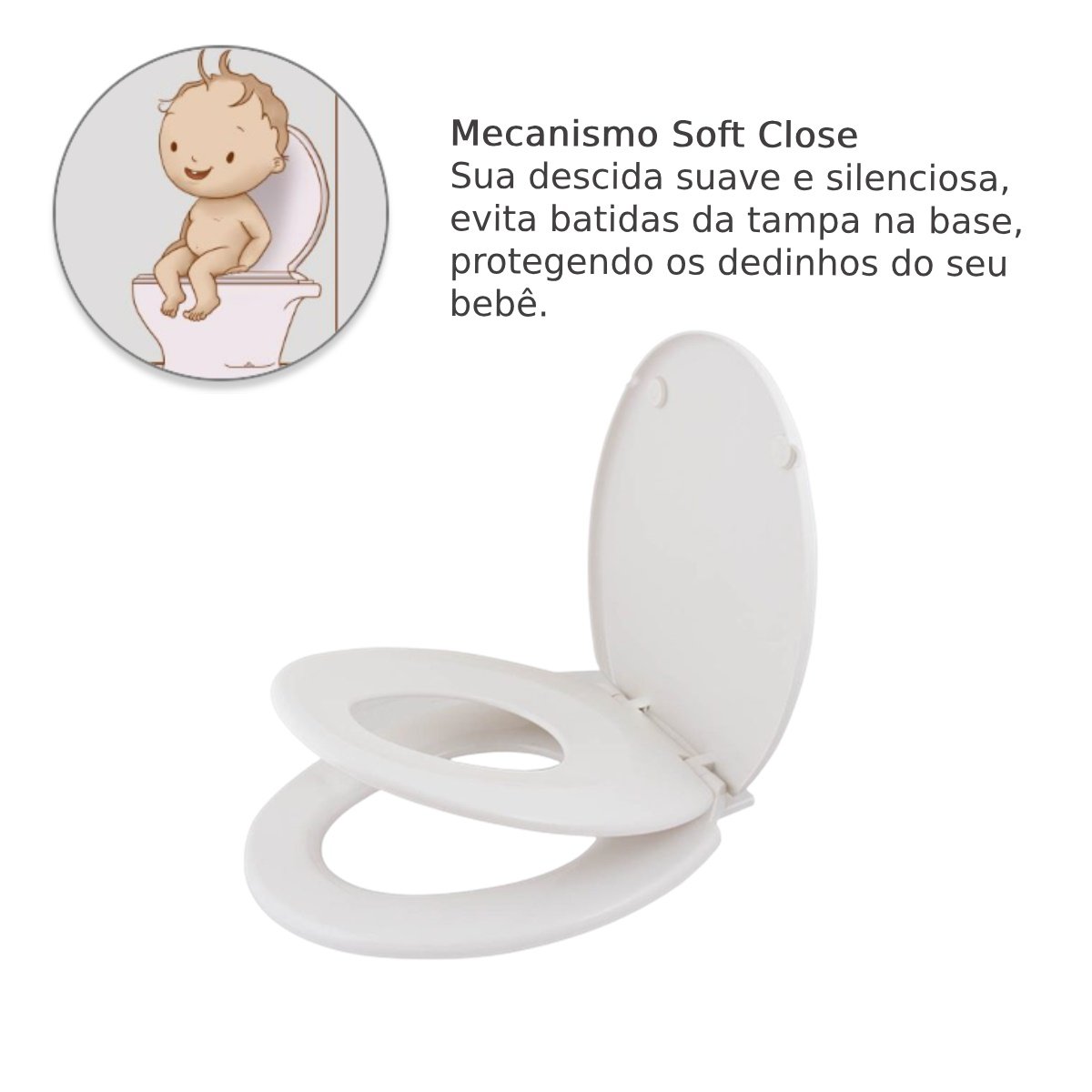 Assento Vaso Sanitário Magnético - Bebê 2 em 1 Infantil e Adulto - 6