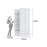 Guarda Roupa Docura Tcil 2 Portas 2 Gavetas Branco - 3