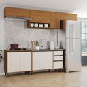 Ver imagem 1 de Cozinha Compacta Venaly 9 Portas 2 Gavetas 3 Prateleiras Cinamomo/Off White - Henn