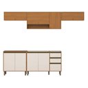 Ver imagem 2 de Cozinha Compacta Venaly 9 Portas 2 Gavetas 3 Prateleiras Cinamomo/Off White - Henn