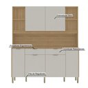 Ver imagem 4 de Armário de Cozinha Compacto Botanika 6 Portas 2 Gavetas Nicho P/micro-ondas Passa-fio 1,79m - Freij