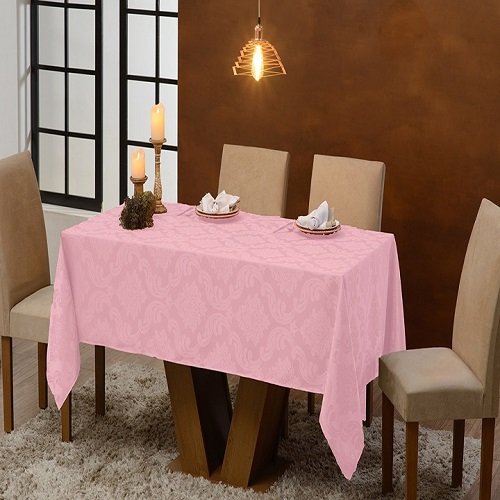 TOALHA DE MESA JANTAR JACQUARD Rosa - 1