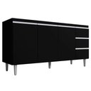 Ver imagem 1 de Balcão Gabinete Cozinha Andreia 3 Portas 150cm S-t Ajl Preto