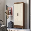 Ver imagem 7 de Guarda Roupa Solteiro 2 Portas de Correr com Pés e Armário Multiuso com Pés Fit Jequitibá Off