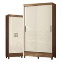 Ver imagem 1 de Guarda Roupa Solteiro 2 Portas de Correr com Pés e Armário Multiuso com Pés Fit Jequitibá Off