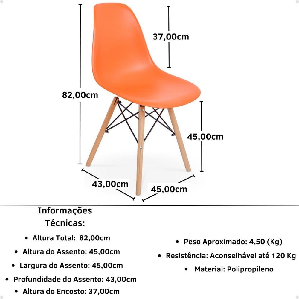 Conjunto Mesa de Jantar Redonda Cecília Amadeirada Natural 120cm