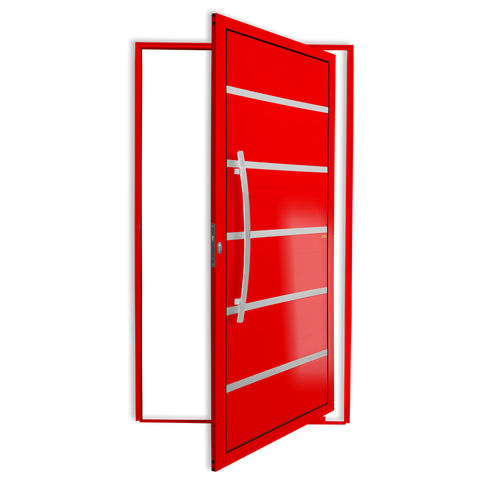 Porta Pivotante Alumínio Lambril Premium c/Puxador e.Vermelho 120 Brimak
