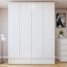 Guarda-roupa Solteiro Urbano 4 Portas 5 Gavetas 100% Mdf Branco - Josandro - 1