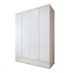 Guarda-roupa Solteiro Urbano 4 Portas 5 Gavetas 100% Mdf Branco - Josandro - 2