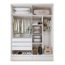 Ver imagem 3 de Guarda-roupa Solteiro Urbano 4 Portas 5 Gavetas 100% Mdf Branco - Josandro
