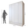 Guarda-roupa Solteiro Urbano 4 Portas 5 Gavetas 100% Mdf Branco - Josandro - 4