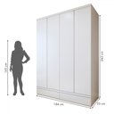 Ver imagem 4 de Guarda-roupa Solteiro Urbano 4 Portas 5 Gavetas 100% Mdf Branco - Josandro