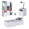 Quarto Integrado com Cômoda e Armário Branco Winifred Shop Jm - 1