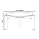 Ver imagem 3 de Mesa de Centro Redonda Austria Tampo Canela Base em Madeira Maciça