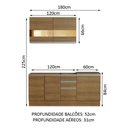 Ver imagem 4 de Armário de Cozinha Compacta 180cm Rustic Milão Madesa 02