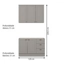 Ver imagem 4 de Cozinha Compacta Americana 5 Portas 3 Gavetas 100% Mdf Cinza - Henn