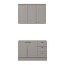 Ver imagem 2 de Cozinha Compacta Americana 5 Portas 3 Gavetas 100% Mdf Cinza - Henn