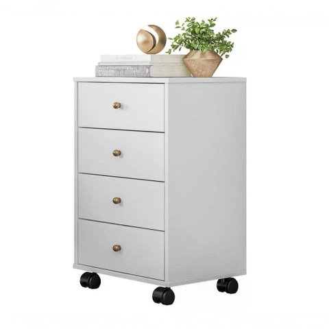 Mesa De Cabeceira 04 Gavetas Presence 9070 Branco Demobile B
