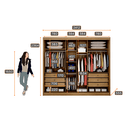 Ver imagem 4 de Guarda Roupa Casal Ripado com Espelho 3 Portas 6 Gavetas - Royale-cumaru - Móveis Novo Horizonte