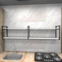 Ver imagem 1 de Prateleira Industrial para Cozinha - Aço Preto - 180x30x40cm - Modelo Ind40