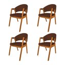 Ver imagem 1 de Kit 4 Cadeiras Helen para Mesa Madeira Maciça Cerejeira Premium Assento Facto Design - Marrom