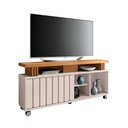 Ver imagem 2 de Bancada Decorativa Grohl 1.3 Porta Deslizante Tv até 50 Pol Off White/cinamomo G26 - Gran Belo