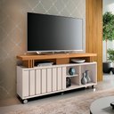 Ver imagem 1 de Bancada Decorativa Grohl 1.3 Porta Deslizante Tv até 50 Pol Off White/cinamomo G26 - Gran Belo