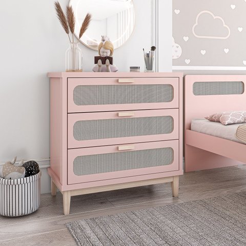 comoda rosa juvenil infantil para quarto de criança moderna