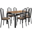 Ver imagem 2 de Conjunto Mesa de Jantar Tubular com 6 Cadeiras Malva Tampo Bp 136cm Nature 121 Sf Preto/rattan - Mov
