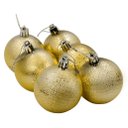 Ver imagem 1 de Kit 48 Bolas Enfeite Natalino Árvore Natal 60mm Dourado