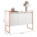 Ver imagem 2 de Conjunto Aparador Industrial 2 e 3 Portas Branco Cobre