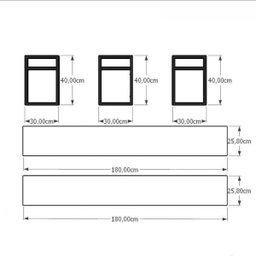 Rack Industrial - Aço Preto - 180x30x40cm - MDF Preto - Modelo Ind39prk - 3