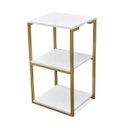 Ver imagem 3 de Prateleira Industrial Apoio Lateral Base Dourado Tampo Branco