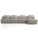 Ver imagem 3 de Sofá 5 Lugares com Chaise Direito Sala Living 388cm Arlo F04 Linho Bege Escuro - Lyam Decor