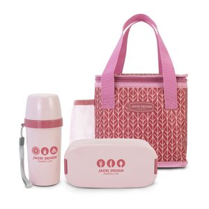 Kit Fitness 3 Peças: Bolsa Térmica + Marmita + Garrafa Jacki Design Rosa