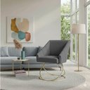 Ver imagem 3 de Kit 4 Poltronas Luxo Alana Linho Base Luxo Dourado - Pallazio Cor:Grafite