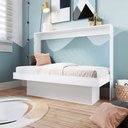 Ver imagem 1 de Cama Articulável Solteiro Latino Vira Escrivaninha com Nichos Branco Ce090 Art In Móveis