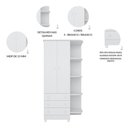 Ver imagem 7 de Kit Quarto de Bebê Doce Sonho com Berço com Rodízio Guarda Roupa 2 Portas e Colchão D18 130x60 Movel
