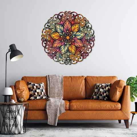 Mandala em Madeira, Impressão Uv - Mandala Cor