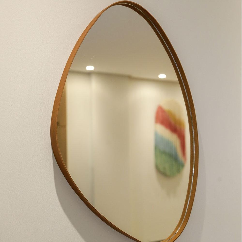 Espelho Orgânico Horizontal 44x64cm com Moldura Caramelo - 3