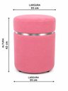 Ver imagem 2 de Kit de Puff com Cinta Superior Prata Rosa Antigo Veludo - Let Móveis