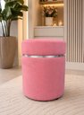 Ver imagem 4 de Kit de Puff com Cinta Superior Prata Rosa Antigo Veludo - Let Móveis