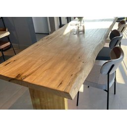 Mesa de Tronco Pequiá Orgânica com Pés de Tronco Cor Natural 90cm de Largura:comprimento 160cm - 4