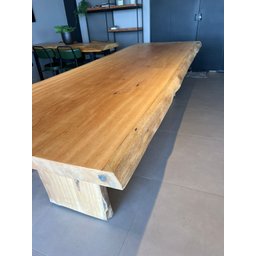 Mesa de Tronco Pequiá Orgânica com Pés de Tronco Cor Natural 90cm de Largura:comprimento 160cm - 2